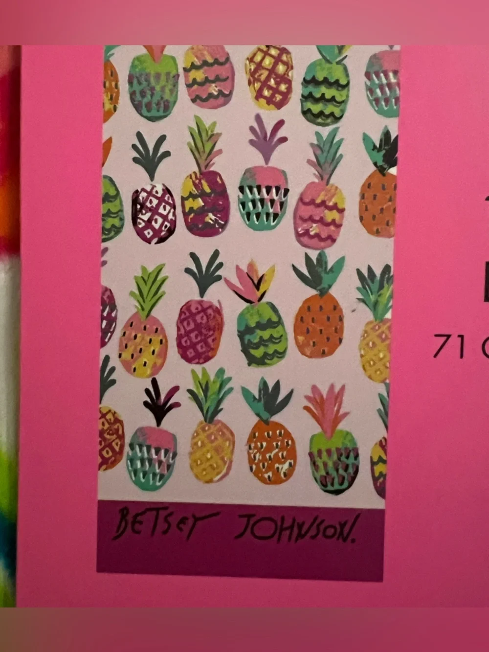 Betsey Johnson Colorful Pineapples Beach Towel